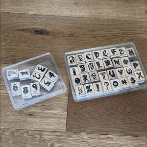 Stampin Up! EUC 2 Sets of Outrageous Numbers and Letters 1999